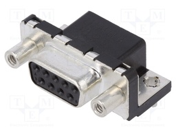 D-Sub; PIN: 9; socket; LD; female; Locking: screws; angled 90°; THT