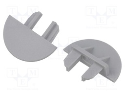 Cap for LED profiles; grey; MICRO-NK; with hole