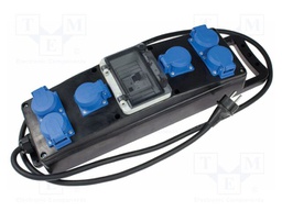 Extension lead; 3G2.5mm2; with flap,with holder; Sockets: 6; 2m