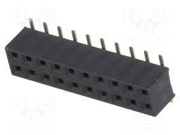 Socket; pin strips; female; PIN: 20; vertical; 2mm; SMT; 2x10