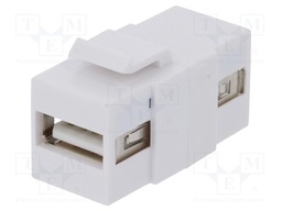 Socket; coupler; female x2; USB A socket x2; straight; Keystone