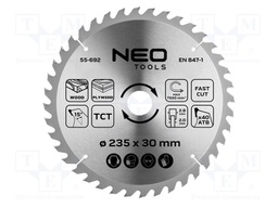 Circular saw; Ø: 235mm; Teeth: 40; cemented carbide; Øhole: 30mm