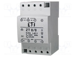 Transformer: bell; 8VA; 230VAC; 4V; 6V; 8V; Leads: terminal block