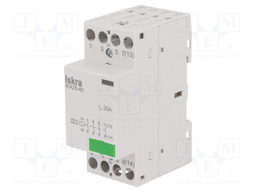 Contactor: 4-pole installation; NO x4; 230VAC; 25A; DIN; IKA