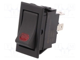 ROCKER; SPST; Pos: 2; OFF-ON; 20A/12VDC; black; LED 12VDC,point