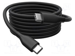 Cable; USB 2.0; USB C plug,both sides; nickel plated; 1m; black