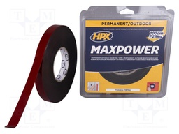 Tape: fixing; W: 19mm; L: 16.5m; D: 1.1mm; V: double-sided; acrylic