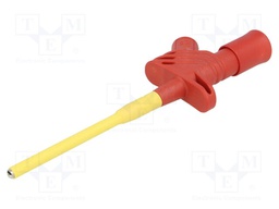 Clip-on probe; hook type; 6A; 1kVDC; red; Grip capac: max.2mm; 4mm