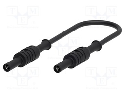 Test lead; 12A; banana socket 4mm,both sides; Len: 0.25m; black