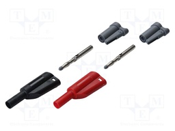 Connector: 4mm banana; plug; 36A; black,red; 2.5mm2; nickel plated