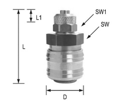 Quick connection coupling; straight; max.35bar; brass; D: 25mm