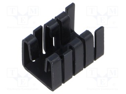 Heatsink: extruded; U; TO220; black; L: 19mm; W: 12.8mm; H: 12.7mm