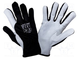 Protective gloves; Size: 11; black; natural leather; tag