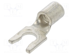 Fork terminal; M4; crimped; for cable; non-insulated; copper