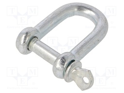 Dee shackle; steel; for rope; zinc; Size: 6mm