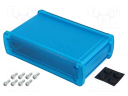 Enclosure: multipurpose; X: 146.6mm; Y: 89mm; Z: 41.6mm; blue