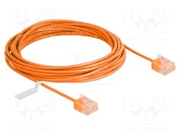 Patch cord; U/UTP; Cat: 6; RJ45 plug,both sides; 5m; PVC; orange