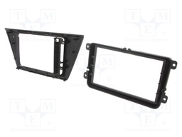 Radio mounting frame; VW; 2 DIN; black gloss