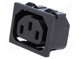 Connector: AC supply; socket; female; 10A; IEC 60320; C13 (F)