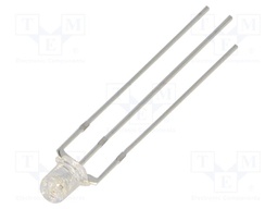 LED; blue,yellow; 3mm; 140°; Front: flat; 2.1÷2.6/2.9÷3.4VDC