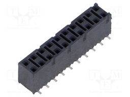 Connector: pin strips; female; PIN: 20; 2.54mm; gold-plated; SMT