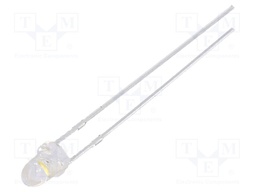 LED; 3mm; white warm; 18000÷22000mcd; 15°; Front: convex; 8.5÷10lm