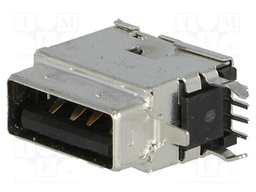 Socket; USB A; on PCBs; THT; PIN: 4; side,angled 90°