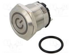 Switch: vandal resistant; Pos: 2; SPST-NO; 20A/220VAC; IP40; green