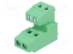 PCB terminal block; angled 90°; 3.81mm; ways: 4; on PCBs; terminal