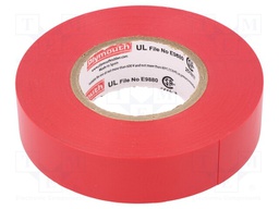 Tape: electrical insulating; W: 19mm; L: 20m; D: 0.18mm; red; rubber