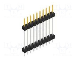 Connector: pin strips; pin header; male; PIN: 10; 2.54mm; THT; 1x10