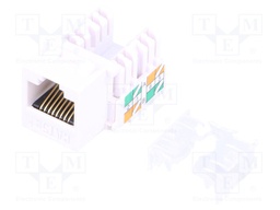 Socket; RJ45; PIN: 8; Cat: 5e; Keystone; gold-plated; Layout: 8p8c