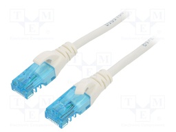 Patch cord; U/UTP; 5e; stranded; Cu; PVC; white; 0.5m