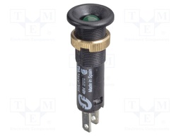 Indicator: LED; flat; 48VDC; Cutout: Ø8mm; IP40; plastic; Body: black