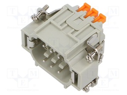 Connector: HDC; contact insert; male; CDSH NC; PIN: 6; 6+PE; 6A; 600V
