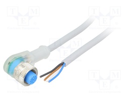 Connection lead; M12; PIN: 4; angled; 5m; plug; 4A; LED indication