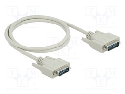 Cable; D-Sub 15pin plug,both sides; Len: 1m; beige; Øcable: 6mm
