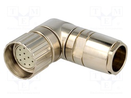 Connector: M23; plug; PIN: 12; female; soldering; for cable; 7.5A