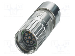 Connector: M17; plug; M17 PRO; PIN: 8; 630V; 14A; IP67; 7+PE; crimped