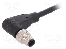 Connector: M5; plug; male; cables; PIN: 3; 1A; angled; IP67; 60V; 1m