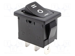 ROCKER; SP3T; Pos: 3; ON-OFF-(ON); 8A/250VAC; black; none; -30÷65°C