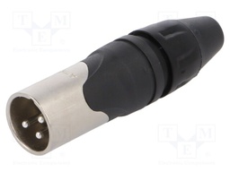 Plug; XLR; male; PIN: 3; straight; for cable; soldering; 133V; 15A