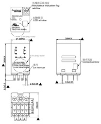 Relay: electromagnetic industrial; 4PDT; 24VDC; 10A/240VAC; 650Ω
