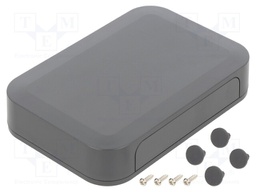 Enclosure: with panel; PF; X: 125mm; Y: 85mm; Z: 25mm; ABS; dark grey