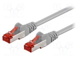 Patch cord; S/FTP; 6; stranded; CCA; PVC; grey; 0.5m; 27AWG