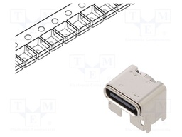 Connector: USB C; socket; SMT; PIN: 16; horizontal; top board mount
