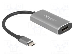 Adapter; HDMI socket,USB C plug; 0.2m; black; grey