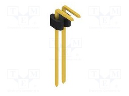 Connector: pin strips; pin header; male; PIN: 2; 1.27mm; THT; 1x2