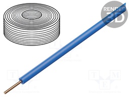 Wire; H07V-U; 1.5mm2; wire; Cu; PVC; blue; 450V,750V; CPR: Eca