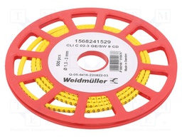 Markers for cables and wires; 1.3÷3mm; PVC; -30÷80°C; leaded